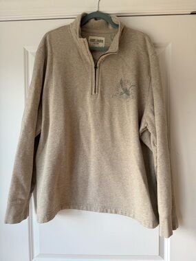 Eddie Bauer Quarter Zip Fleece, Men’s, Size XXL, Oatmeal color